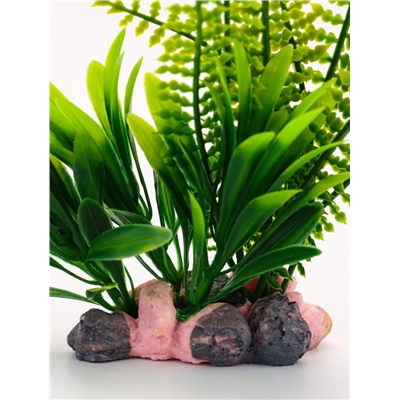 Растение искусственное аквариумное, на подставке под камень, 17×14×16 см