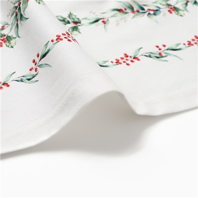 Скатерть новогодняя «Этель. Веточки», 149×220 см, 100% хлопок, саржа 190 г/м²