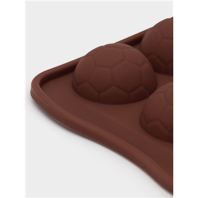 Форма для конфет и шоколада Доляна «Мячики», силикон, 21×10.5×1.5 см, 18 ячеек, коричневая