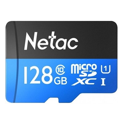 Карта флэш-памяти MicroSD 128 Гб Netac P500  Standard  UHS-I (90 Mb/s) без адаптера (Class 1class 10)