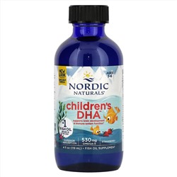 Nordic Naturals, ДГК для детей от 1 до 6 лет, со вкусом клубники, 530 мг, 119 мл (4 жидк. унции)