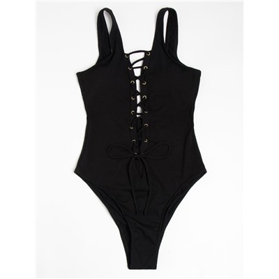 Купальник женский слитный MINAKU однотонный, цвет чёрный, размер 48