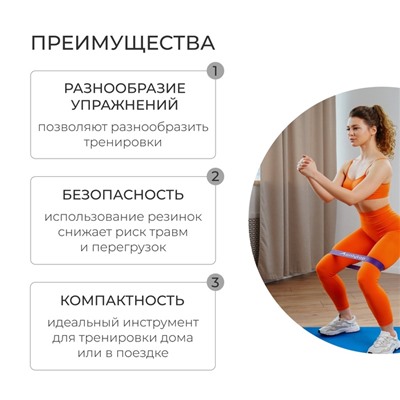 Фитнес-резинка ONLITOP, 30×5×0.15 см, нагрузка 30 кг, фиолетовая