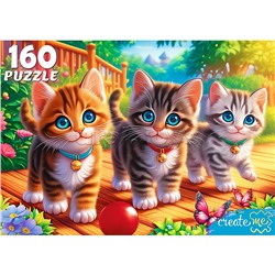 Пазлы 160 "Три котенка в саду"