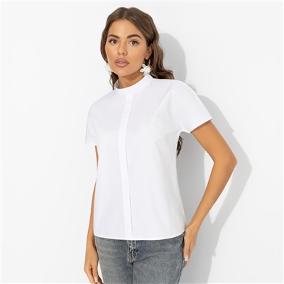 Блуза из хлопка, Модный приём (белая)