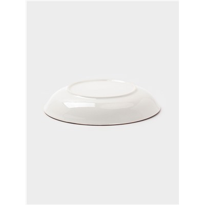 Тарелка «Гармония лепестков», d=20.5 см, фарфор, белая, зелёная