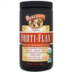 Barlean's, Органический Forti-Flax, молотое льняное семя высшего качества, 16 унций (454 г)