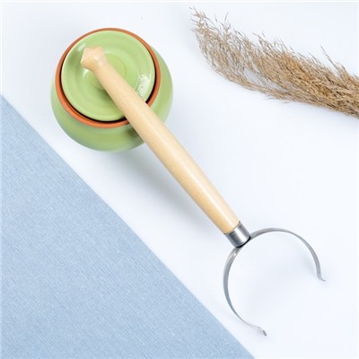 Горшочки для запекания Вятская керамика, набор 6 шт., ухват, полка, 500 мл, салатовый