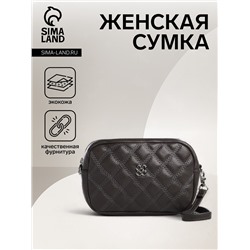 Сумка женская кросс-боди на молнии, 20×6.5×13 см, тёмно-серая