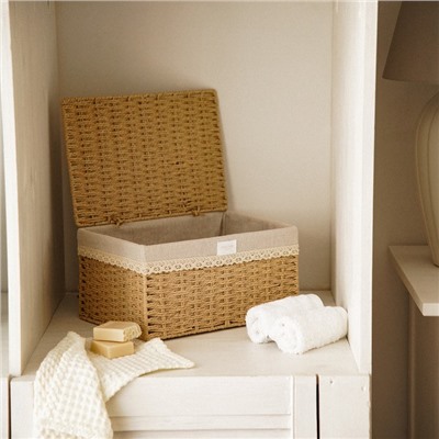 Корзина для хранения SL Home, плетёная, ручной работы, 40×30×21 см