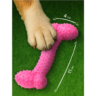 Жевательная игрушка для собак «Любимое лакомство», 11×4 см, TPR, розовая