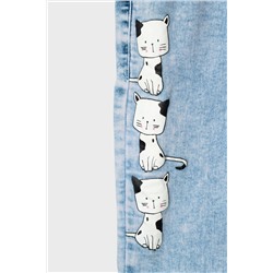 Брюки текстильные джинсовые для девочек PLAYTODAY, 1240255