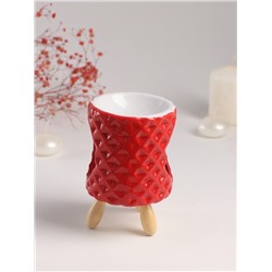 Аромалампа для эфирных масел «Ромбики», керамика, оранж, 8.2×8.2×12 см