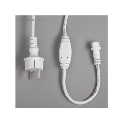 Гирлянда «Занавес» 2×1.5 м, IP65, УМС, белая нить каучук, 300 LED, свечение тёплое белое, 220 В