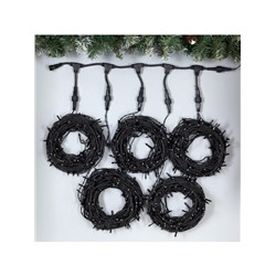 Гирлянда «Клип-лайт» 5 нитей по 20 м, IP44, УМС, тёмная нить, 665 LED, свечение мульти, 24 В