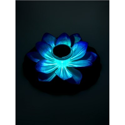 Садовая фигура - фонарь «Лотос», 28×28×9 см, для водоёмов, фиолетовая