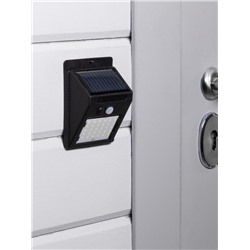 Садовый светильник, уличный, на солнечной батарее с датчиком движения, накладной, 30 LED, свечение белое