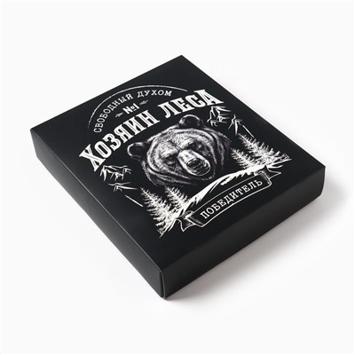 Полотенце махровое «Хозяин леса», 35×60 см, хлопок 100%, зелёное