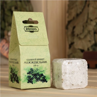 Соляной брикет куб «Можжевельник» 200 г «Добропаровъ»