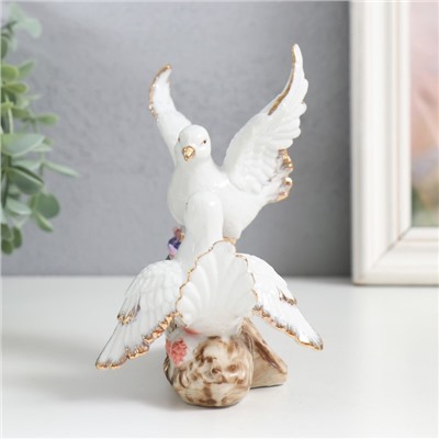 Фигурка керамика «Голуби на цветочной ветке», 12 см