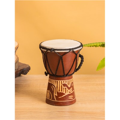Сувенирный музыкальный инструмент барабан джембе «Классика», 12×9×9 см