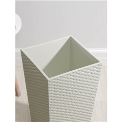 Кашпо для цветов со вставкой «Ротанг», 21 л (11.2 л), белое