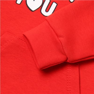 Джемпер с капюшоном «Крошка Я» Love, рост 62-68 см, красный