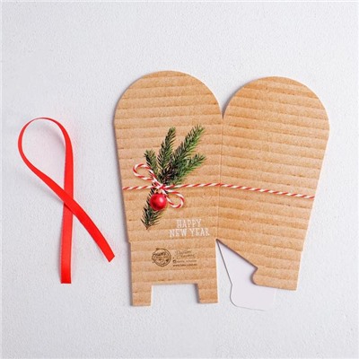 Бонбоньерка новогодняя Happy new year, 7.5×8×7.5 см