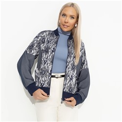 Бомбер комбинированный с кружевом, Мой стиль– мои правила (синий)