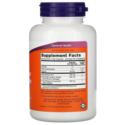 Now Foods, Glucosamine & Chondroitin, 120 Veg Capsules