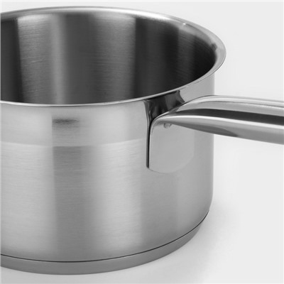 Сотейник LUXSTAHL, 2 л, d=16 см, h=10 см, металлическая крышка, капсульное дно, индукция, нержавеющая сталь