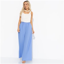 Брюки свободного силуэта, Легкость льна (голубые)