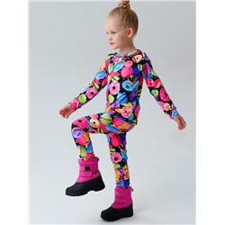 Термокомплект трикот. для девочек: фуфайка (футболка) с длин. рук, брюки