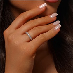 Кольцо ювелирная бижутерия, покрытие посеребрение, вставка: фианиты, цвет: прозрачный, 16 р, арт.219.392-16