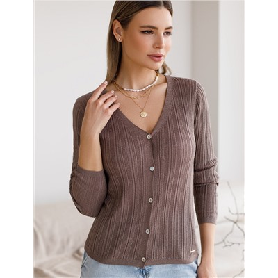 Жакет из вискозы тонкой вязки с люрексом