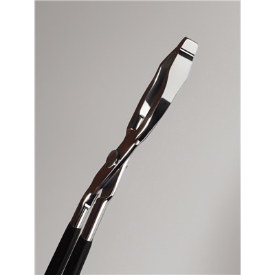 Пинцет в форме ножниц, прорезиненные ручки, 8 см, чёрный, серебристый