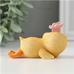 Фигурка полистоун «Спящий утёнок с бабочкой», 8.5×4×5 см