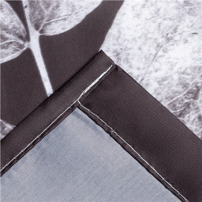 Штора для ванной водоотталкивающая «Этель» Natural print, 145×180 см, ткань оксфорд, серая
