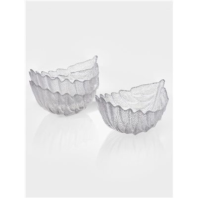 Набор салатников «Лист», 3 шт., размер 1 шт.: 21.5×15.5×11 см, стекло, прозрачный