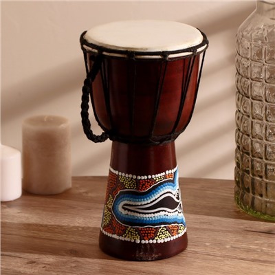 Сувенирный музыкальный инструмент «Барабан Джембе узорчатый», 30×16×16 см, МИКС