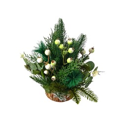 Новогодняя композиция на стол «Зимнее волшебство. Лесной фестиваль», веточки ягод, 30 см