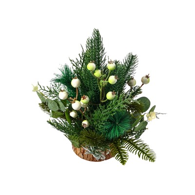 Новогодняя композиция на стол «Зимнее волшебство. Лесной фестиваль», веточки ягод, 30 см