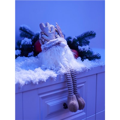 Фигура текстиль «Гном лосяш» 33 см, 1 LED, от батареек AG10×3, свечение тёплое белое