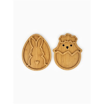 Подарочный набор, менажницы «Пасхальные животные»: заяц 30×24 см, цыплёнок 30×24 см