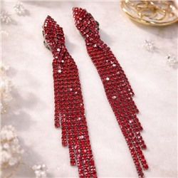 Длинные клипсы "Вечерние", цвет: красный, арт.012.078