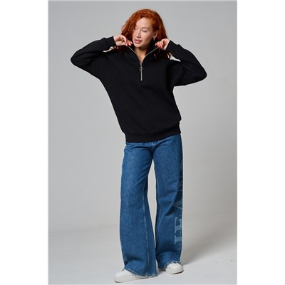 Женский свитшот на молнии оверсайз начес 14427