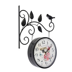 УЦЕНКА Часы настенные интерьерные «Птичка на ветке», двусторонние, на подвесе, 50×32 см, циферблат d=21 см, от батареек 2хАА