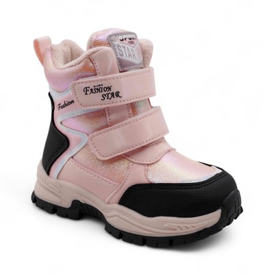 Ботинки мембранные на меху В6673-13 розовые