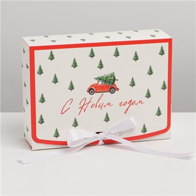 Коробка подарочная новогодняя складная двухсторонняя «С Новым годом», 16.5×12×5 см