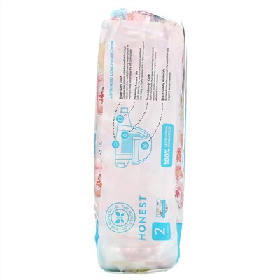 The Honest Company, Honest Diapers Size 2, 12-18 Pounds, Rose Blossom, 32 Diapers